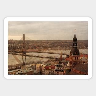 Riga from above Sticker